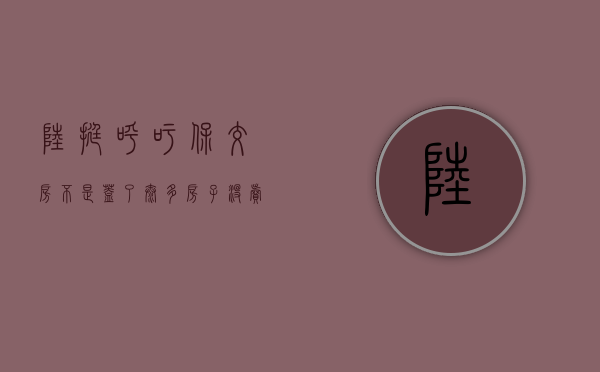 陆挺呼吁保交房：不是盖了太多房子没卖掉，而是卖掉太多房子但没盖完